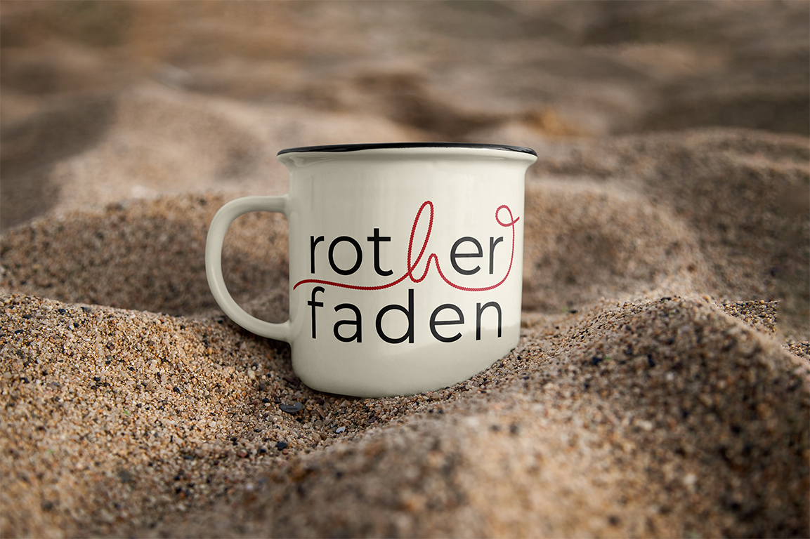 Kaffeebecher rother faden